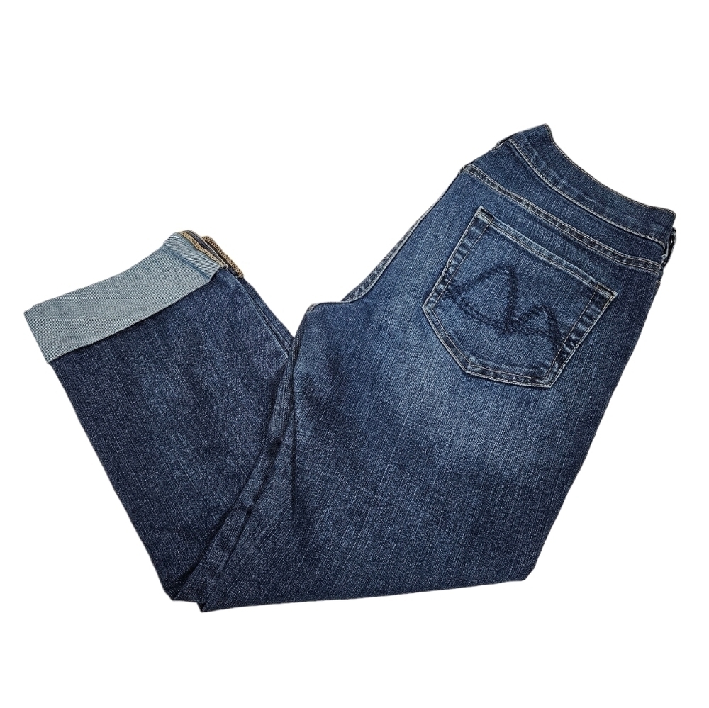 NY & Company Straight Leg Low Rise Denim Capri Pants with Folded Cuff Size 2 i29